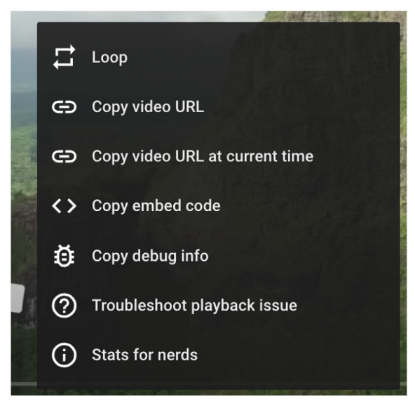 Click the Settings icon on the YouTube video being played. Now choose 'Loop' from the menu to loop your video.