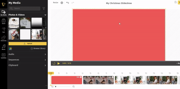 Drag and extend the corners of the clip to adjust the size of your overlay clips. 