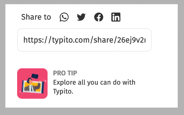 You can export your video and use the ‘Share link’ to allow others to preview the video you’ve just created. 