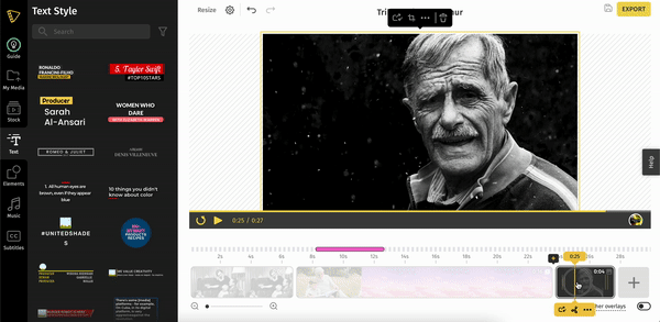 Drag clips along the timeline to rearrange clips the way you want. 