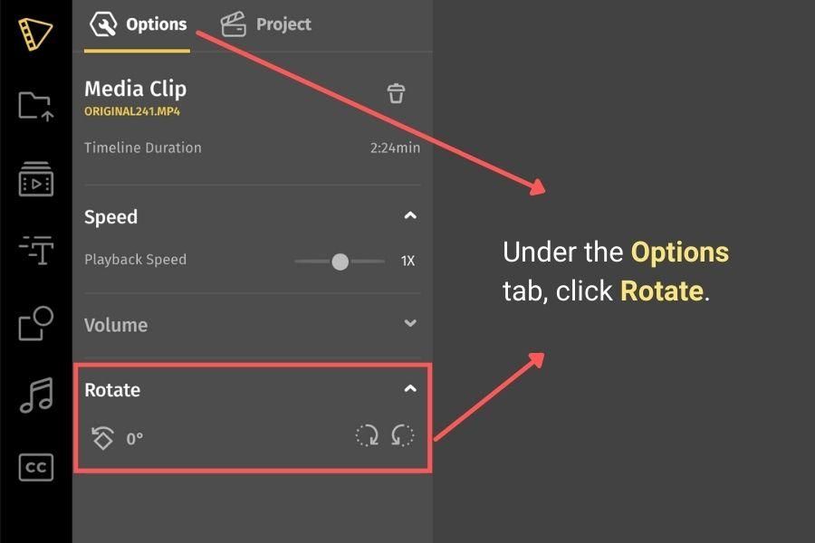 how to rotate a video online with Typito: Clockwise rotation and counter clockwise rotation