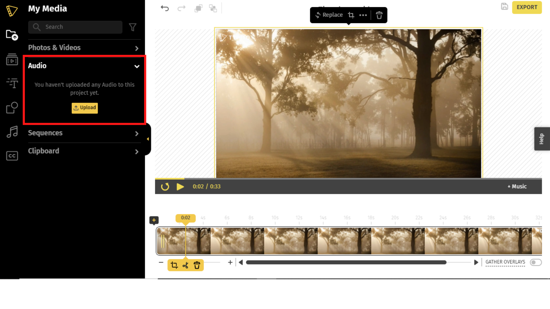Make a time lapse video - how to add music to your video on Typito.