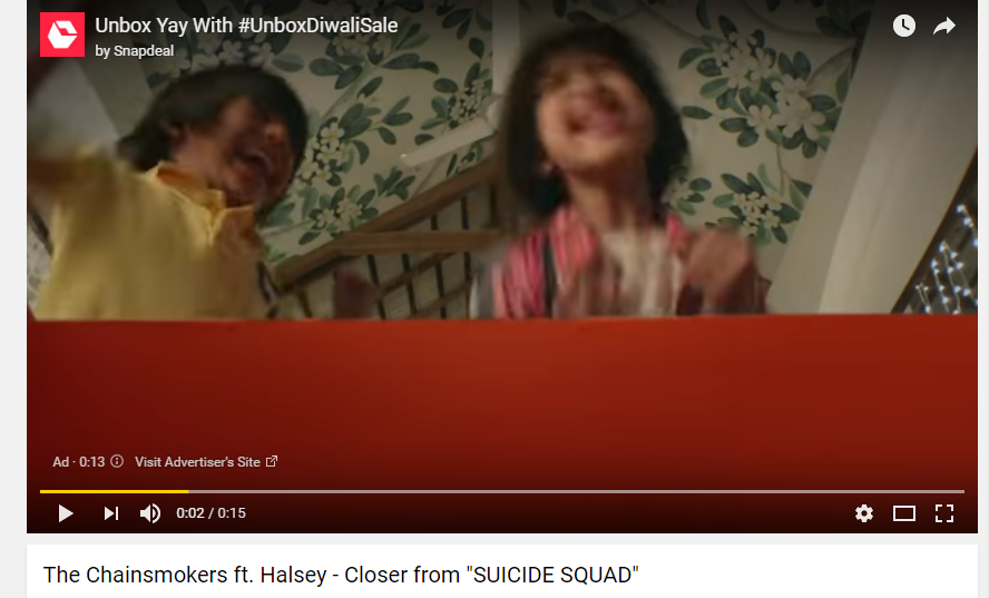 The Advertisements that appear before any video on YouTube is making money for the video creator, in this case, the creator of 'The Chainsmokers ft. Halsey' 