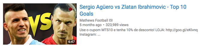 The thumbnail clearly sets up the stage to watch the top goals by 2 of the best strikers in football.