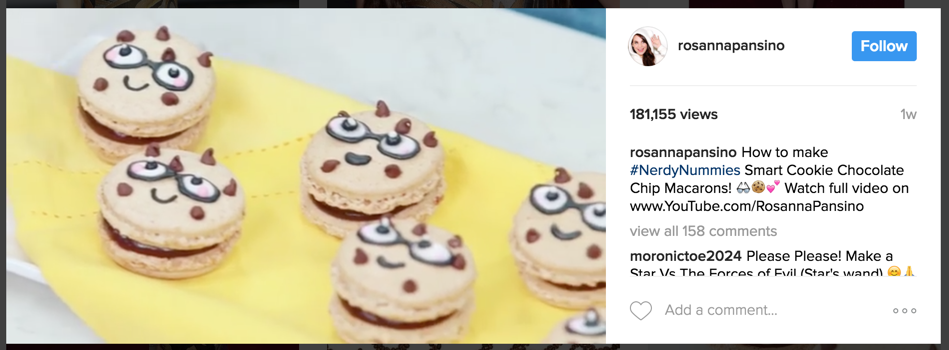 Rosanna Pansino publishes a teaser for her YouTube video on Instagram to engage with her audience on Instagram 