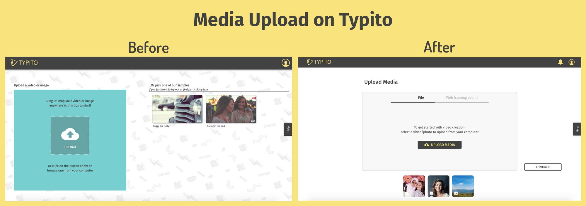 Media upload experience on Typito