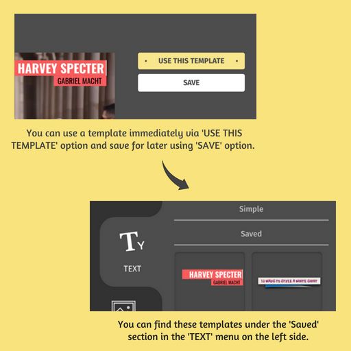 How to save templates and use in your video project