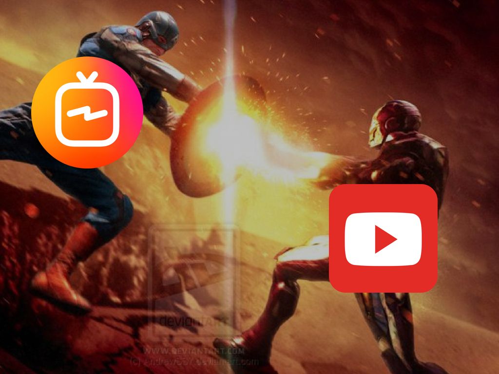 It appears like a full on battle between IGTV (vertical video) vs YouTube (landscape video). Pic courtesy - andrewss7.deviantart