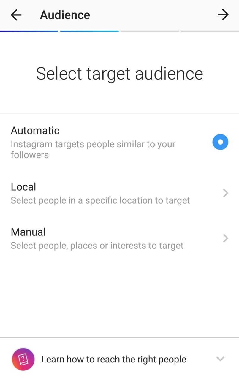 Instagram ads target audience