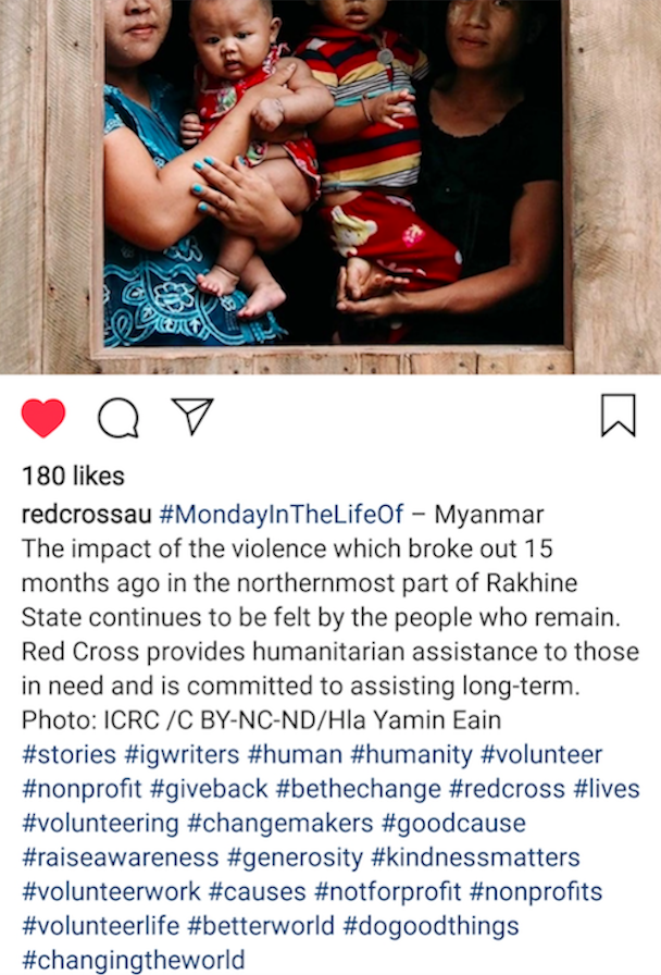 Hashtags Red Cross Australia 