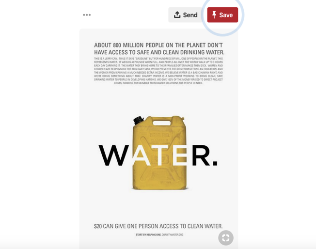 Charity water fundraising Pinterest
