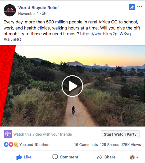 Facebook video: World Bicycle Relief