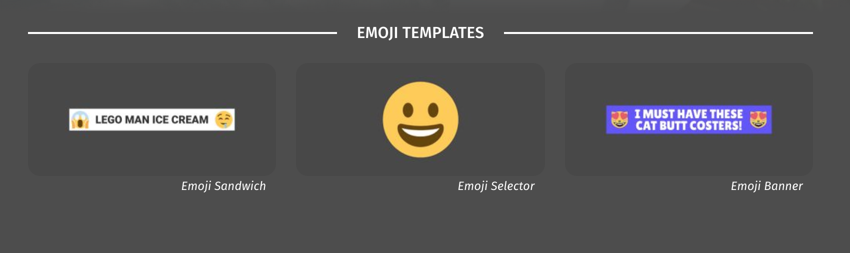 Emoji templates on Typito
