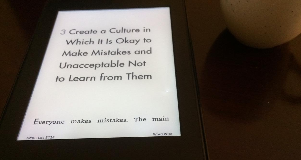 Ray explains in the book how to build a culture in which it is okay to make mistakes and unacceptable not to learn from them.
