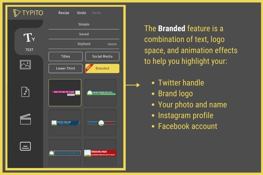 how to add brand name and social profile on videos online