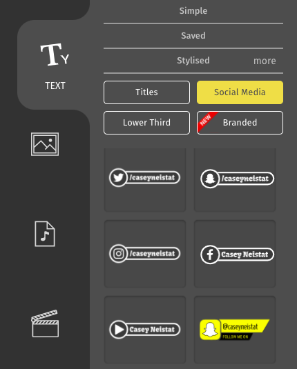 Social media menu