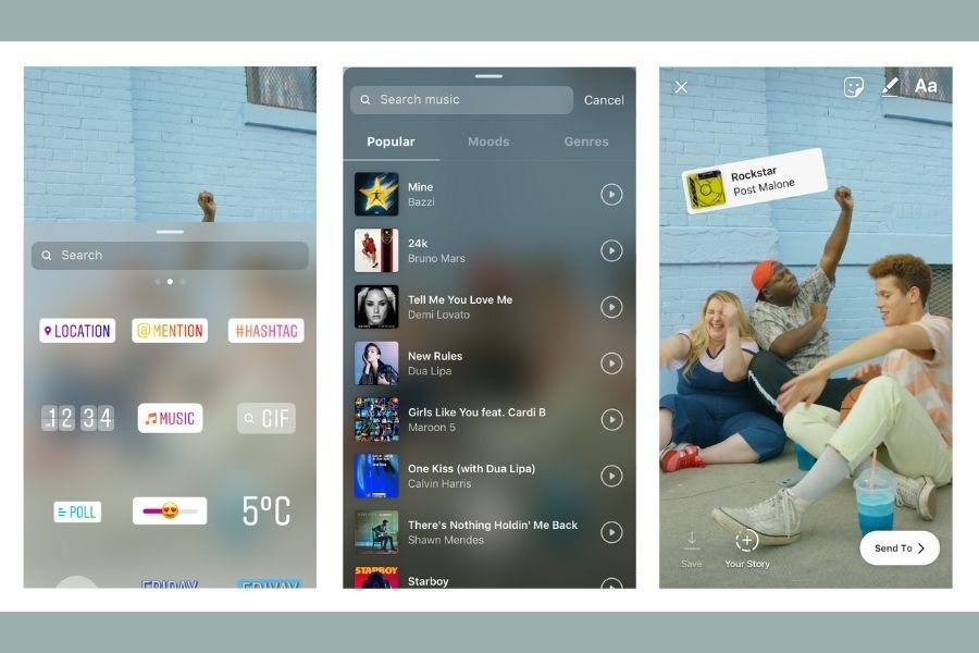 how to add music to instagram story