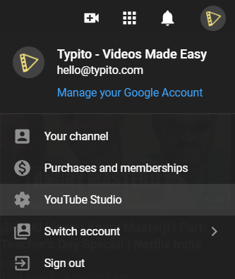 How to download your own Youtube videos: Click Youtube Studio