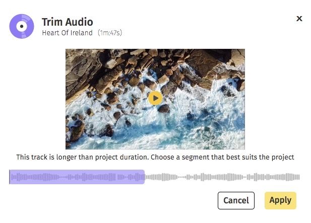 Best background songs for videos: Trim the audio track as needed
