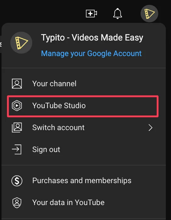 YouTube Studio, with Audio Library in the left panel