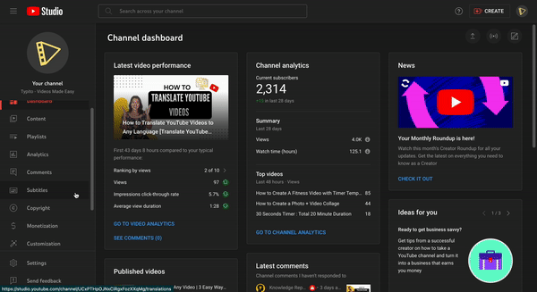 Browsing and downloading a track from YouTube's Audio Library